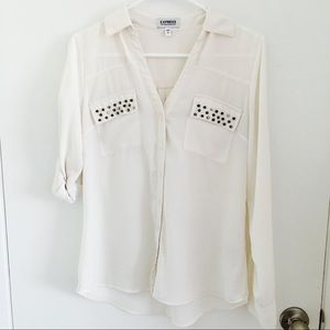 Express Studded Long Sleeve Esse Shirt S