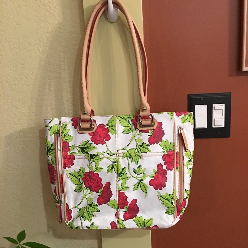 TIGNANELLO AUTHENTIC BED OF ROSES LEATHER TOTE BAG