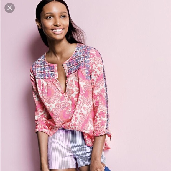 NWOT J.crew floral embroidered top - Picture 1 of 4