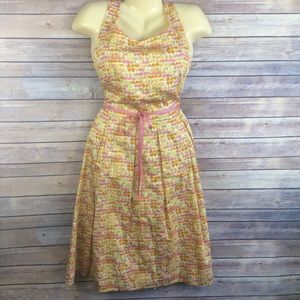 Talbots Tulips Flower Fit and Flare Ribbon Dress