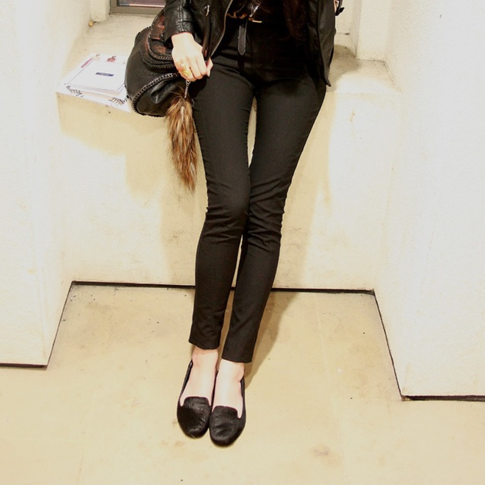 Topshop black suede loafers