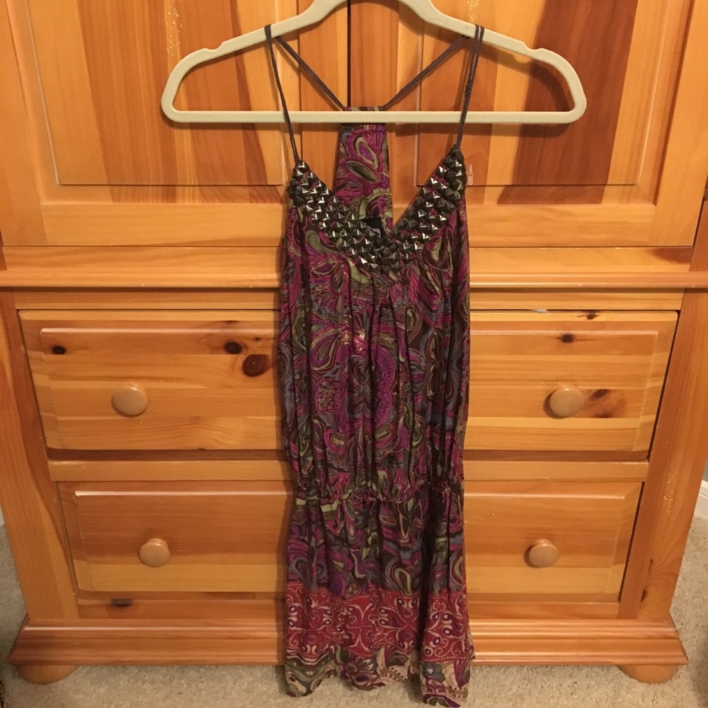 Multi Colored Patterned Stud Dress (Small)