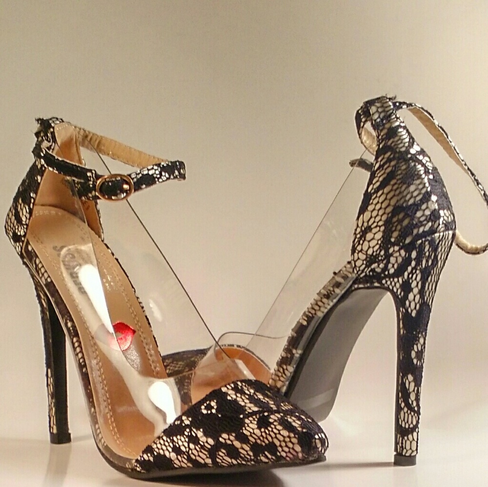 CLEAR SIDE LACE HEELS - Picture 3 of 6