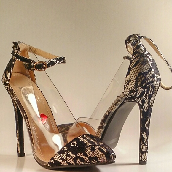 CLEAR SIDE LACE HEELS - Picture 3 of 6