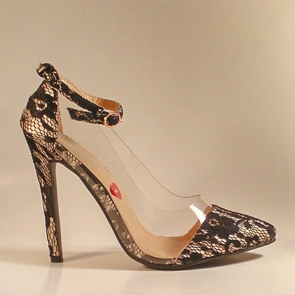 CLEAR SIDE LACE HEELS - Picture 2 of 6