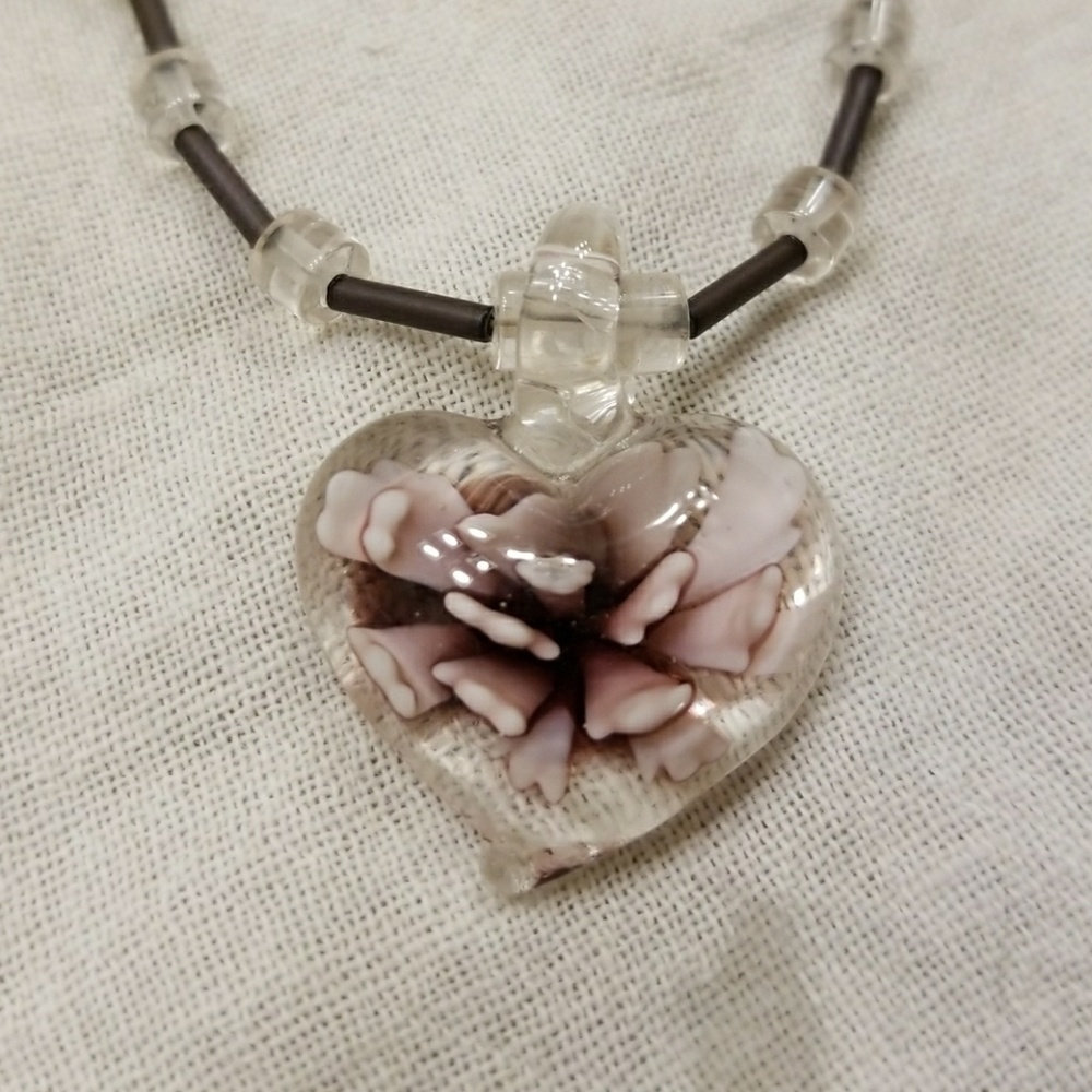 Hand blown beaded necklace.
