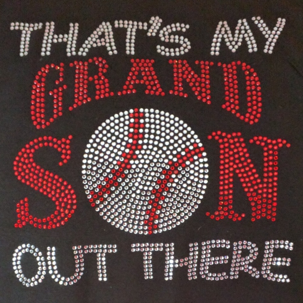 Blinged Out Thats My Grandson Out There Baseball