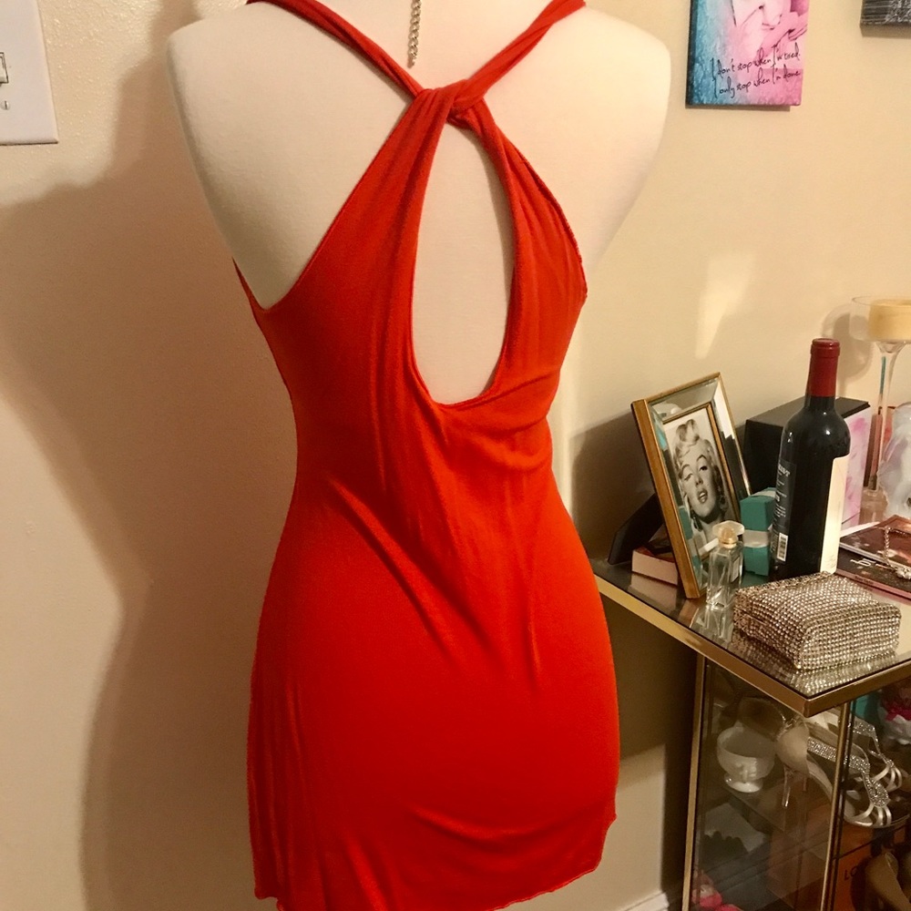 Orange cotton stretch dress