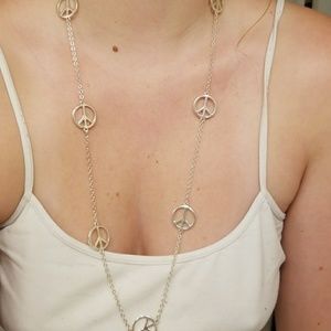 Peace sign long necklace.