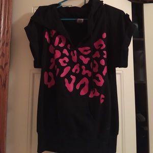 Dots Size Medium Black front Hoodie Pockets