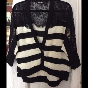 Sweater with black lace