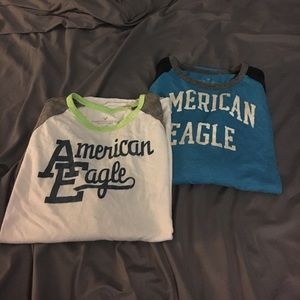 American eagle 3/4 baseball tee fit shirts