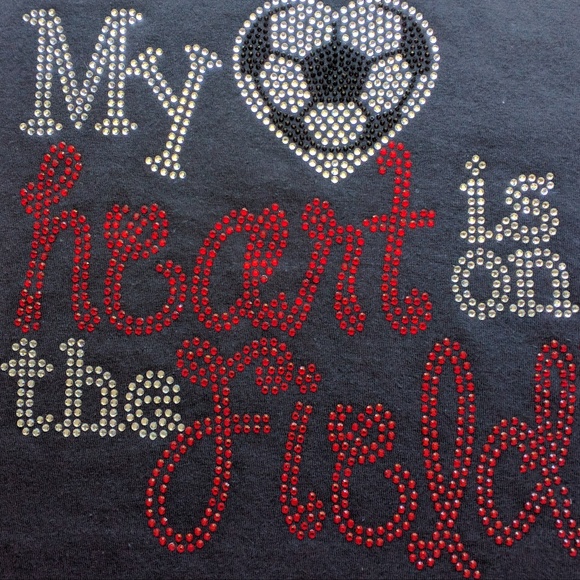 Blinged Out My Heart Is On The Field Soccer - Picture 1 of 2