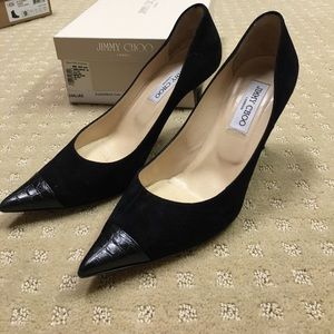 Jimmy Choo Alias pump suede/mock croc black