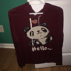 Maroon Panda hoodie🐼