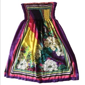 Scrunch Floral Tube Top Dress