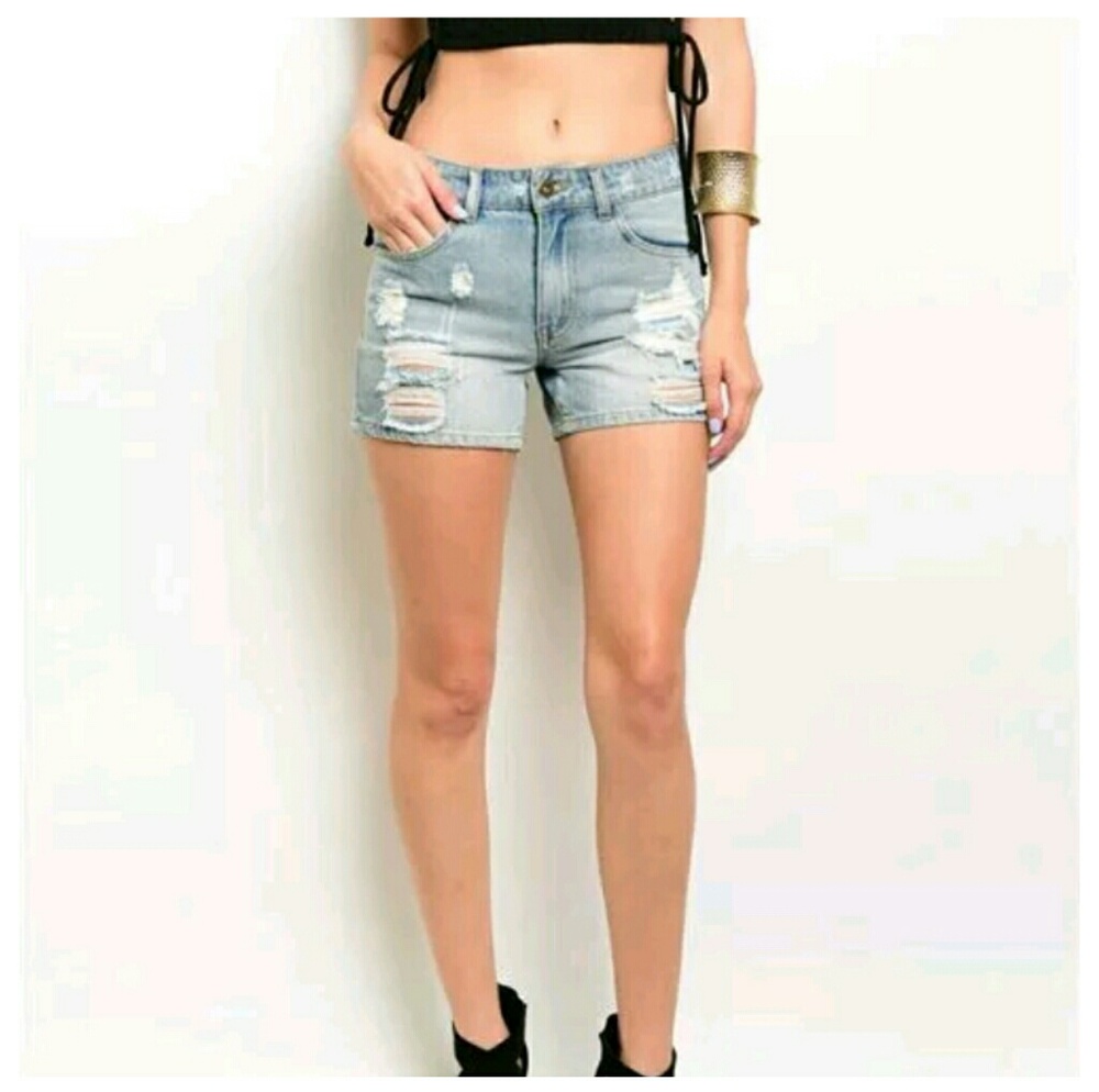 Nwt Distressed Denim Shorts