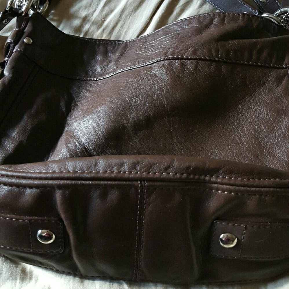 Coach brown leather crossbody