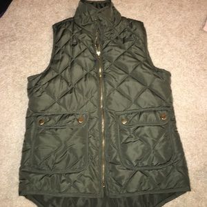 Olive Green Cute Fall Vest