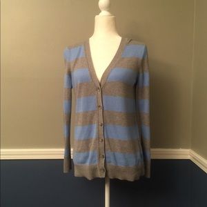 Very traditional light blue and grey cardigan