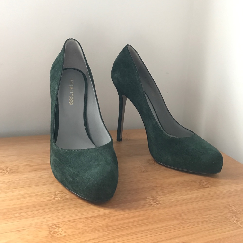Sergio Rossi hidden platform suede pumps