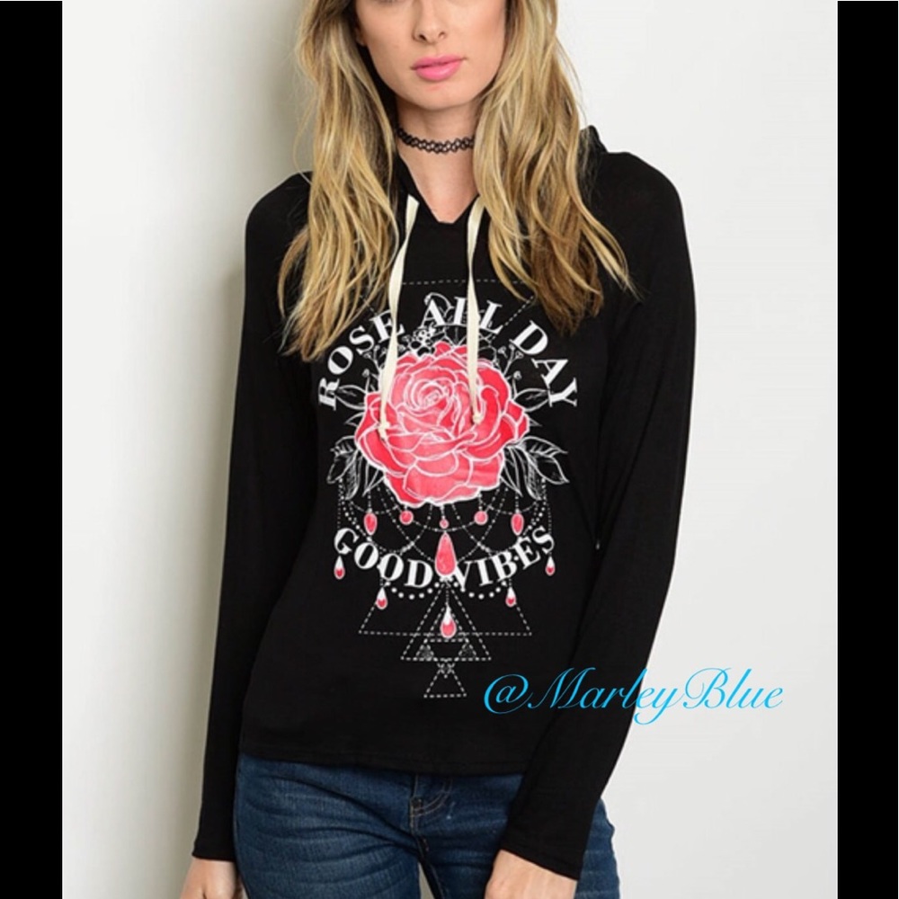 Buy2 Get 1 FREE!!⭐️ HP Rose Hooded Long Sleeve T-Shirt