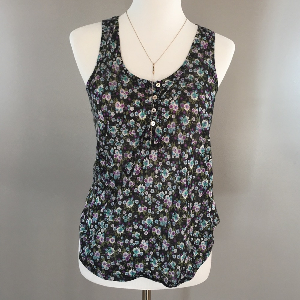 Floral Semi-Translucent Racerback Top