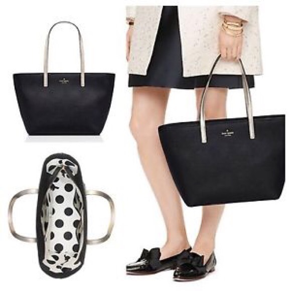 kate spade Handbags - NWT Kate Spade Black & Gold Tote