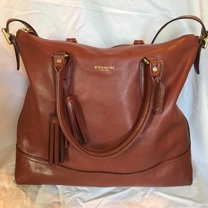 Coach large satchel with cross body strap