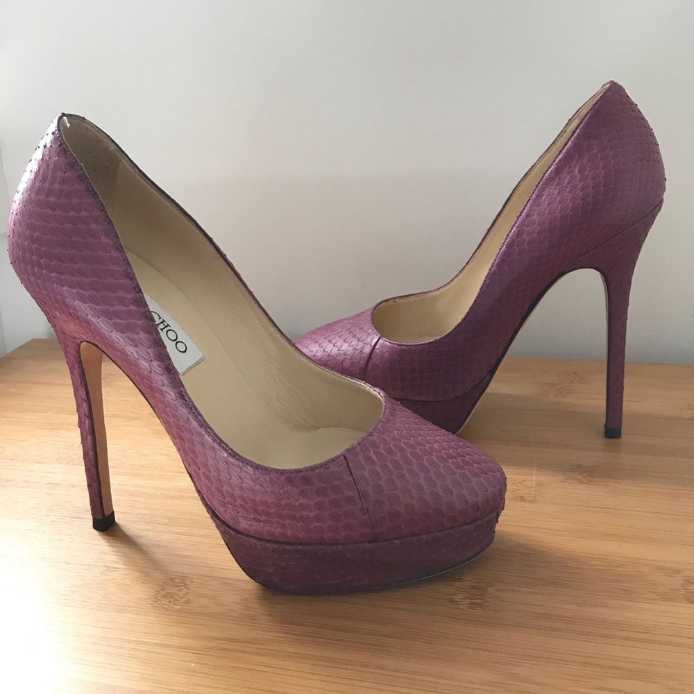 Jimmy Choo "Cosmic" snakeskin platforms