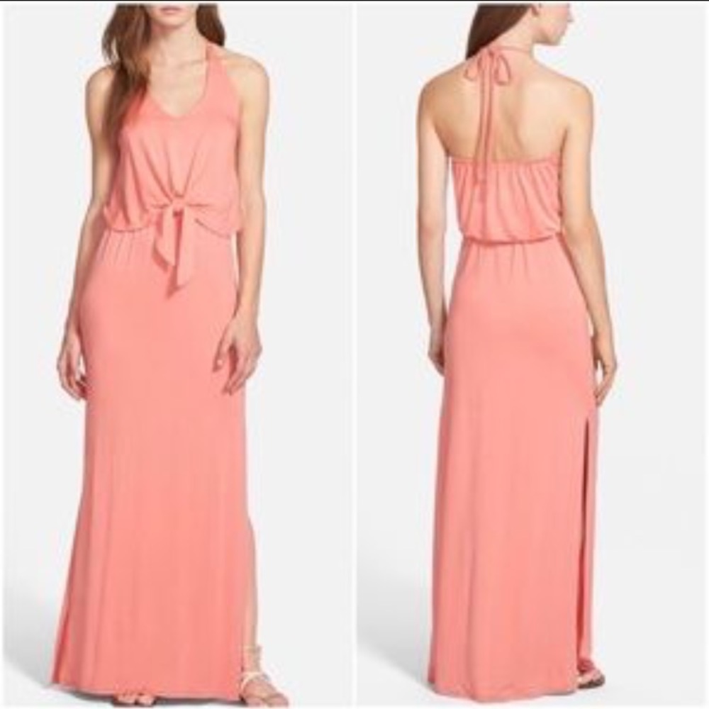 Ella Moss Coral Maxi with Braided Halter