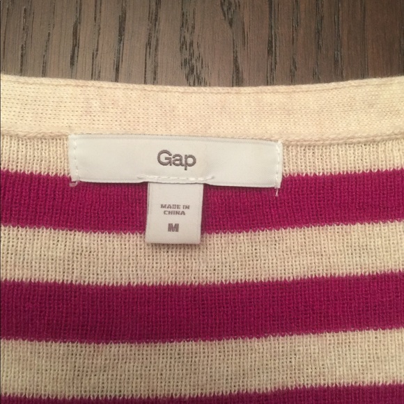 Magenta and cream stripe sweater - Picture 3 of 4