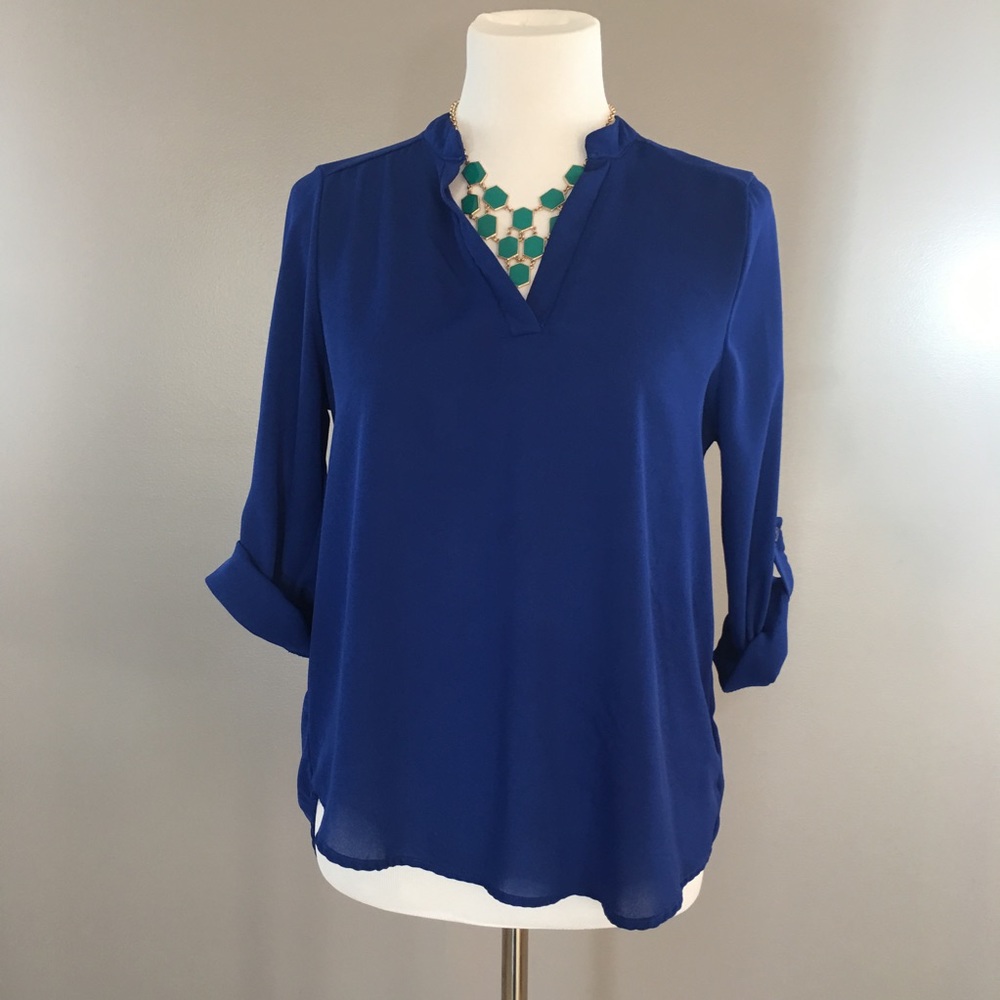Blue Quarter Sleeve Blouse