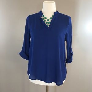 Blue Quarter Sleeve Blouse