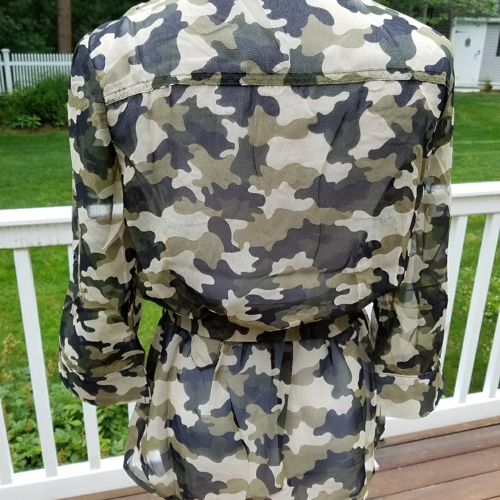 Buy2 Get 1 FREE!!⭐️ Trendy Sheer Camouflage Blouse - Picture 6 of 7