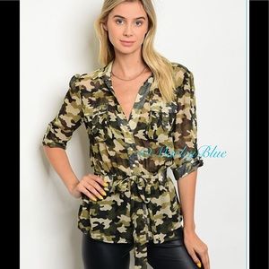 Buy2 Get 1 FREE!!⭐️ Trendy Sheer Camouflage Blouse