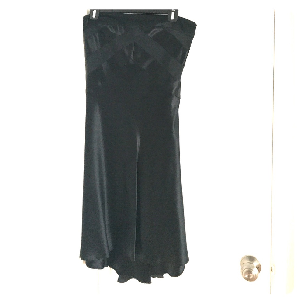 Black satin cocktail dress