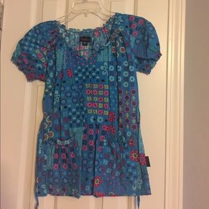 Blue print scrub tops, sold as a set of 2