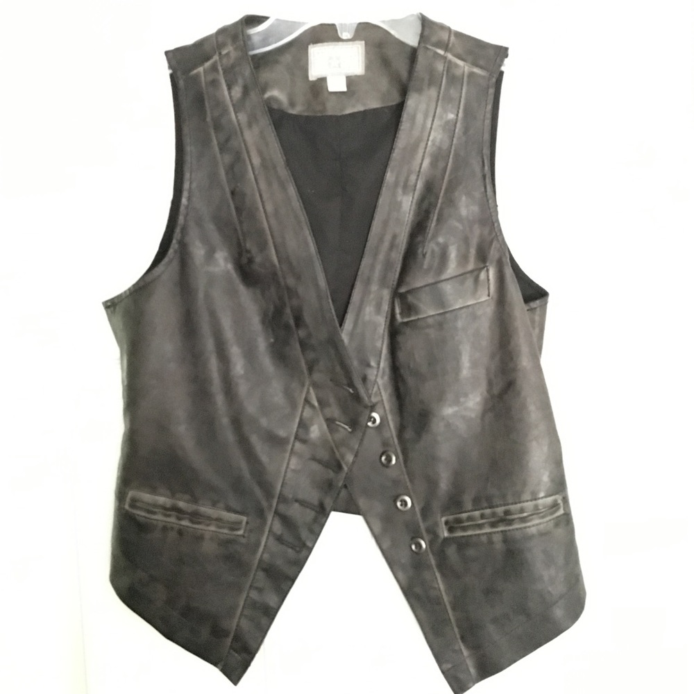 Faux leather vest