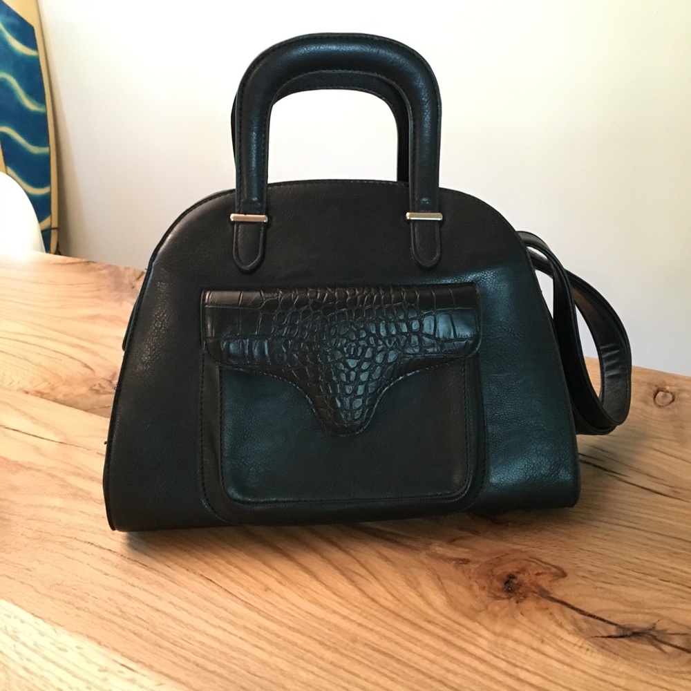 Black structured handbag
