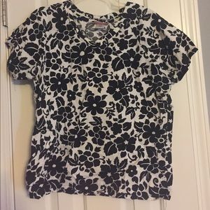 Black and white scrub top