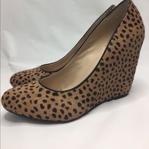 Leopard print wedges