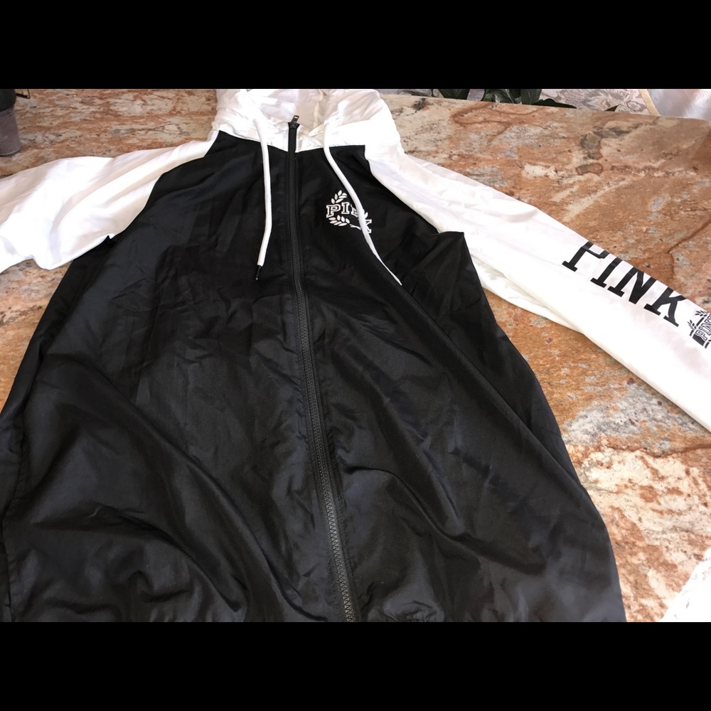 PINK (Victoria secret) black windbreaker