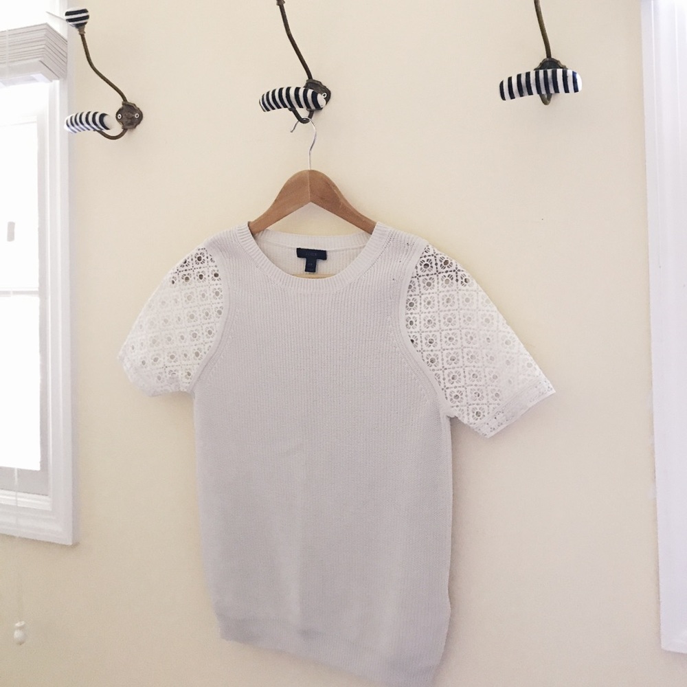J.Crew Sweater Tee with Decorated sleeves