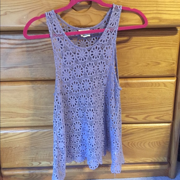 Lavender pins & needles crocheted floral top - Picture 1 of 3