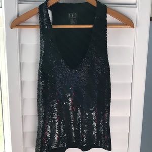 I NC Racerback Sequin Tank