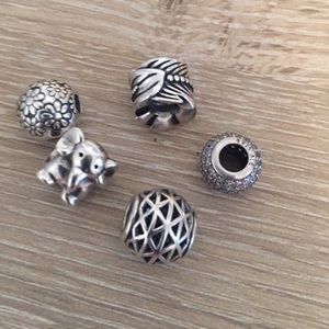 Flower print clasp authentic pandora charm