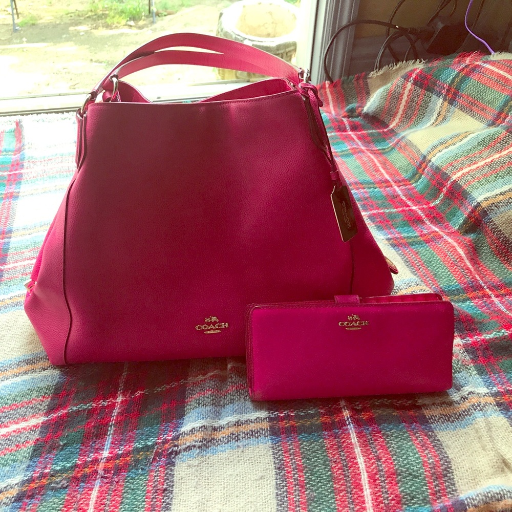 Large Coach bag and matching large wallet.