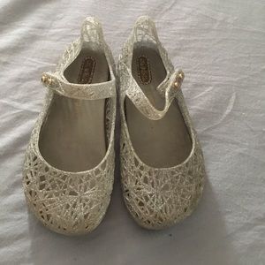 Mini Melissa zig zag mixed silver glitter Sz 10
