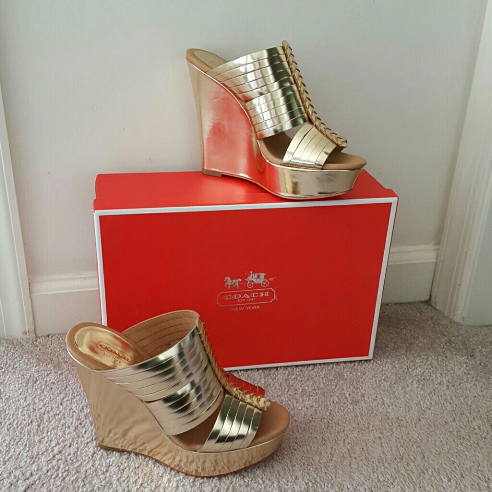 Coach Gold Metallica Wedges